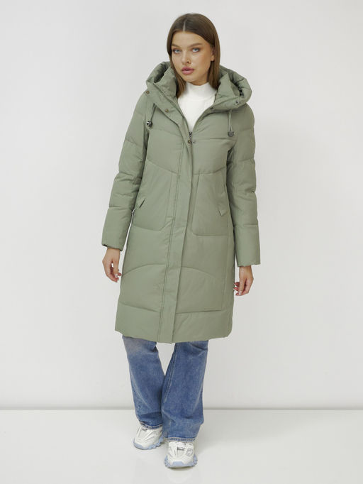 Куртка зимняя с капюшоном удлиненная стеганная зеленого цвета 9650Z - Mtforce фото 2