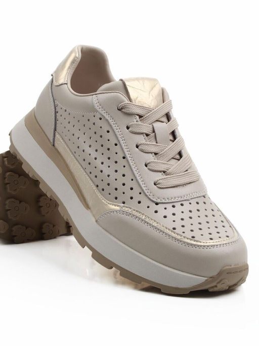 03-A1017-5A BEIGE Кроссовки женские (натуральная кожа)
