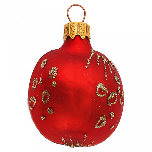 Елочная игрушка фигурка стеклянная Половинка яблока h6см, ручная художественная роспись, подарочная упаковка (Россия) - Домашняя мода фото 4