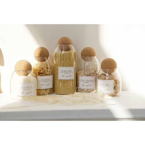 Банка для хранения сыпучих Эко. Шар, 800 мл, 918.5 см, с пробковой крышкой, стекло - Simaland фото 5