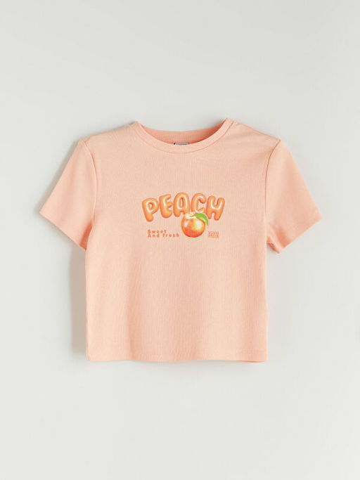 Bisiklet Yaka K?z ?ocuk Crop Ti??rt