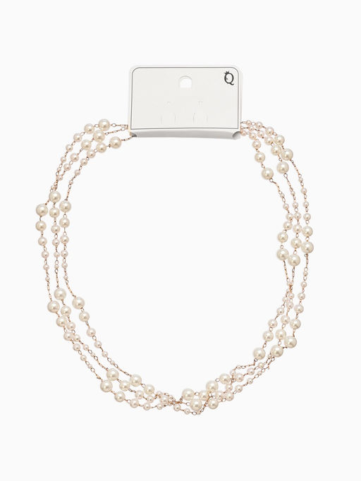 Бусы жемчужные, длинные, d=3.4, 5.6, 8.10, белые в золоте