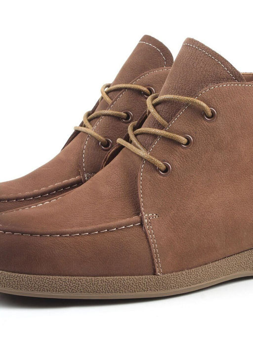 01-S77-99 BROWN Ботинки демисезонные женские (натуральная замша, байка)