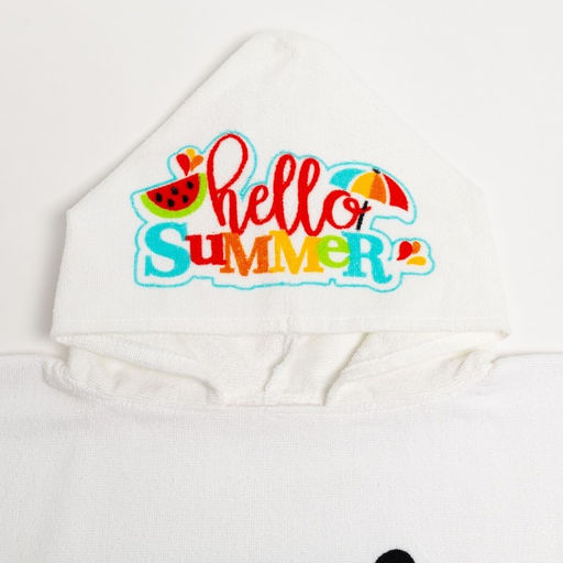 Полотенце - пончо детское махровое «Крошка Я. Панда», 60×120 см, хлопок 100%, белое