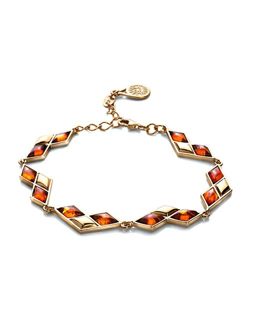 Браслет Коломбина с натуральным балтийским янтарём коньячного цвета