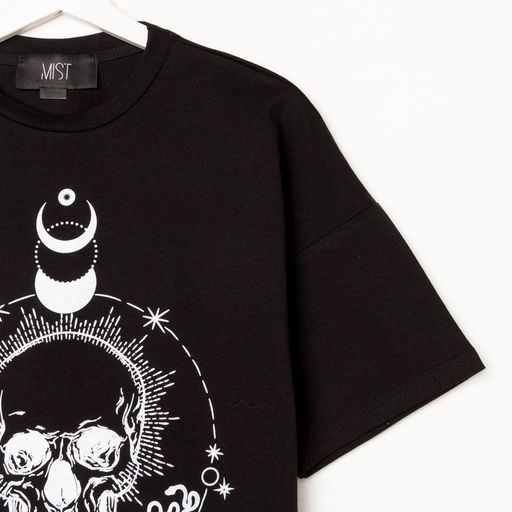 Футболка женская MIST Skull, размер 44-46, чёрная