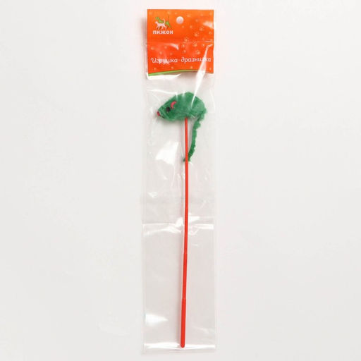 Дразнилка Мышь на палочке, зелёная - Пижон фото 3