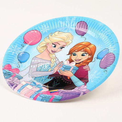 Цена за 10 шт. Тарелка бумажная Эльза и Анна, 23 см, Холодное сердце - Disney фото 9