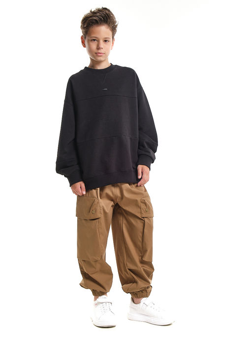 Джоггеры карго брюки унисекс 33-67077 черный - Mini maxi фото 21