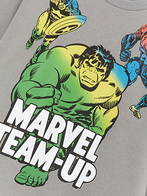 Bisiklet Yaka Marvel Bask?l? Uzun Kollu Erkek ?ocuk Sweatshirt - Waikiki фото 3