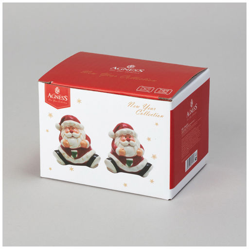 СОЛЬ ПЕРЕЦ AGNESS С НОВЫМ ГОДОМ! 2 ШТ. 7*5,2*7 СМ (КОР=60ШТ.)  фото 2
