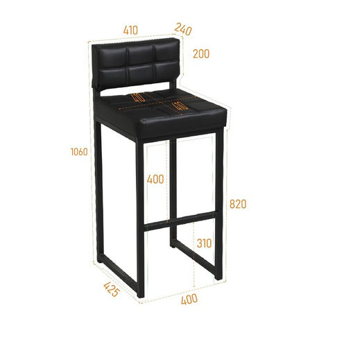Стул барный «Клик Мебель. ЛОФТ - 1», со спинкой, искусственная кожа, цвет чёрный
