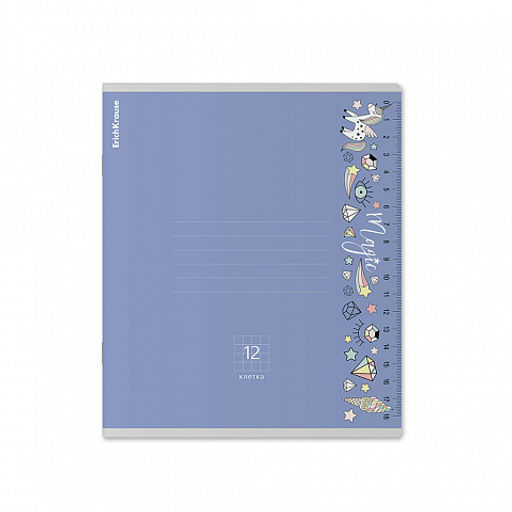 Цена за 10 шт. Тетрадь школьная ученическая ErichKrause Ruler Magic ассорти, 12 листов, клетка (в плёнке по 10 шт.)_MIX-PACK  фото 7