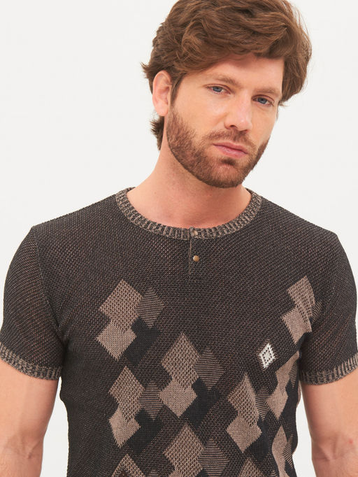 Джемпер короткий рукав 1810 коричневый 1