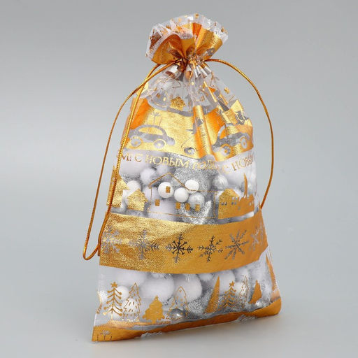 Цена за 20 шт. Мешочек подарочный органза Золотой город, 16 х 24 см +/- 1.5 см - Дарите счастье фото 2