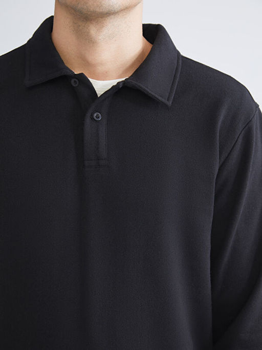 Polo Yaka Erkek Sweatshirt