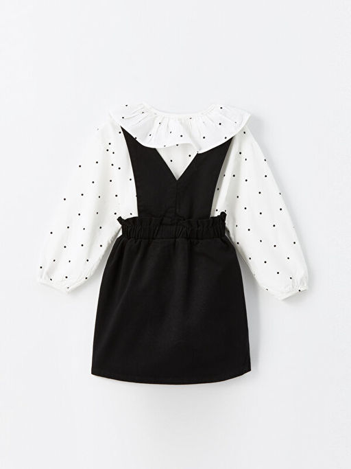 Bebe Yaka Uzun Kollu K?z Bebek Bluz ve Salopet Etek 2li Tak?m - Waikiki фото 3