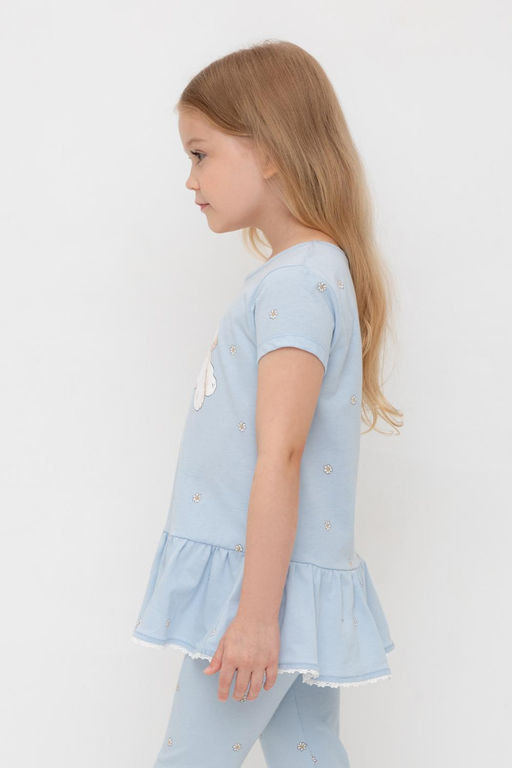 Crockid _ КР 302746/голубой,любимые ромашки к563 блузка (туника) для дев  фото 4