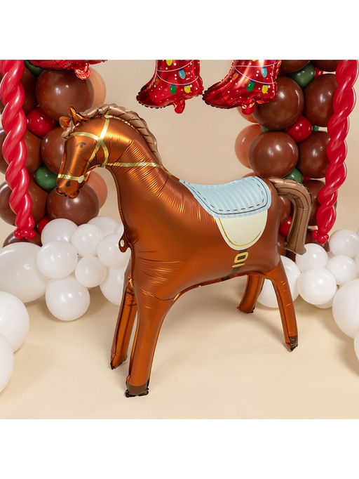 Воздушный шар фольгированный 3D 35" «Лошадка», коричневый, сатин