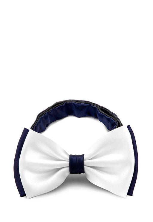 Галстук-бабочка мужской GREG Greg-poly 20-белый+т.син одн.1.176