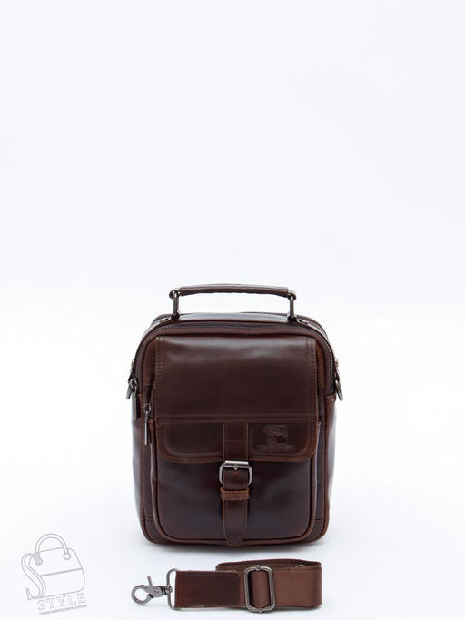 Сумка мужская кожаная 66611M brown Fuzhiniao в Новосибирске