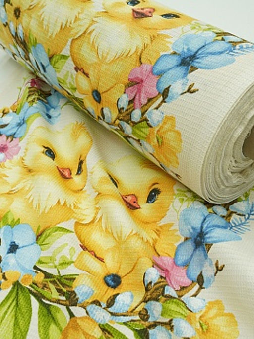 Вафельное полотно (холст) Солнечная Пасха, ш.0.5м, хлопок-100%, 170гр/м.кв, раппорт 63см