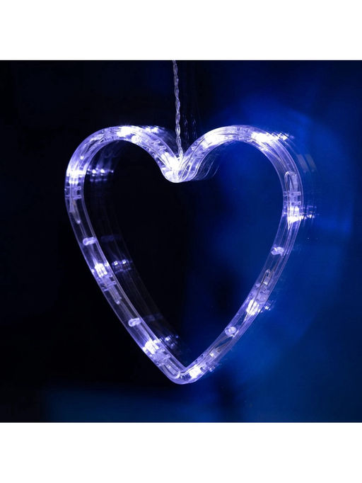 УЦЕНКА Гирлянда Бахрома 2.4?0.9 м с насадками Сердце, 186 LED, 220 В, 8 режимов, свечение белое - Luazon lighting фото 10
