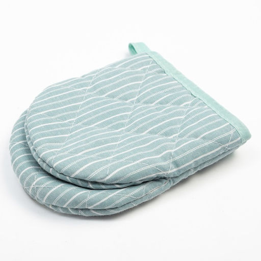 Кухонный набор Полосы фартук 60х70см, прихватка 20х20см, варежка 12х15см, цвет зеленый, 50%п/э, 50%хл - Доляна фото 6