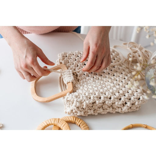 Ручки для сумки деревянные, 12×12.9 см, 2 шт., бежевые