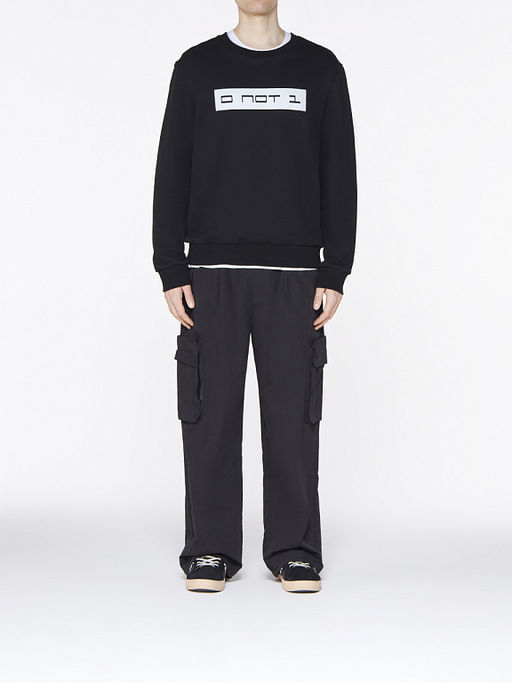 Базовый чёрный свитшот с принтом - 0not1 фото 2