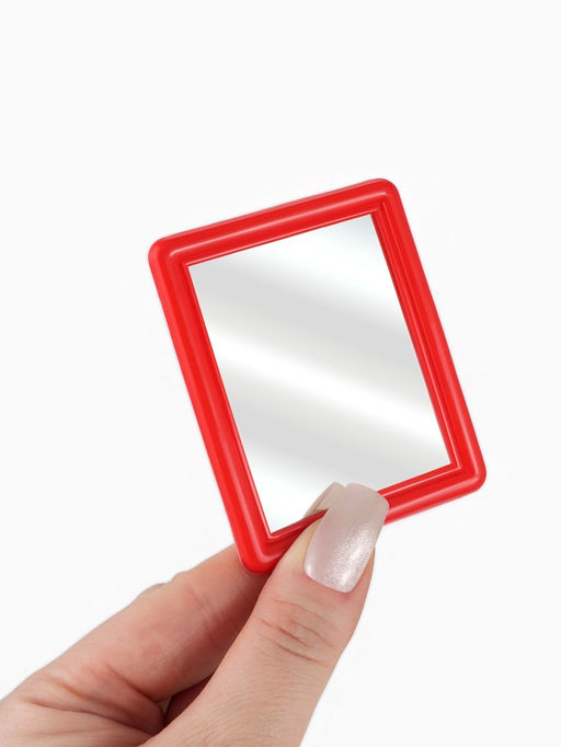 Цена за 20 шт. Зеркало (1) б/увел 7,5*6см пластик (фас 20шт цена за шт) фиолет накл QF