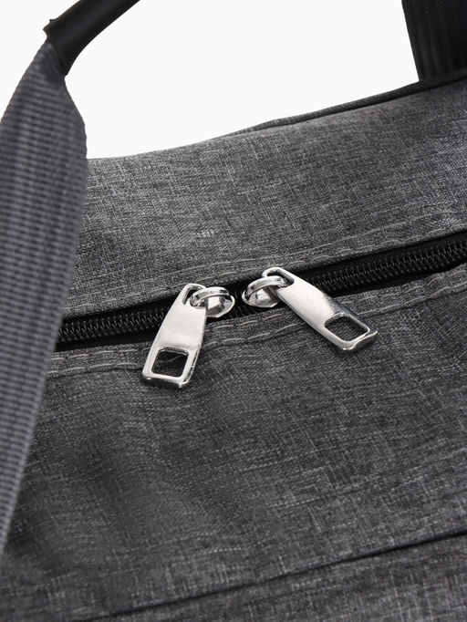 Сумка дорожная, 2 кармана, длинный ремень, 53×23×34 см, серая