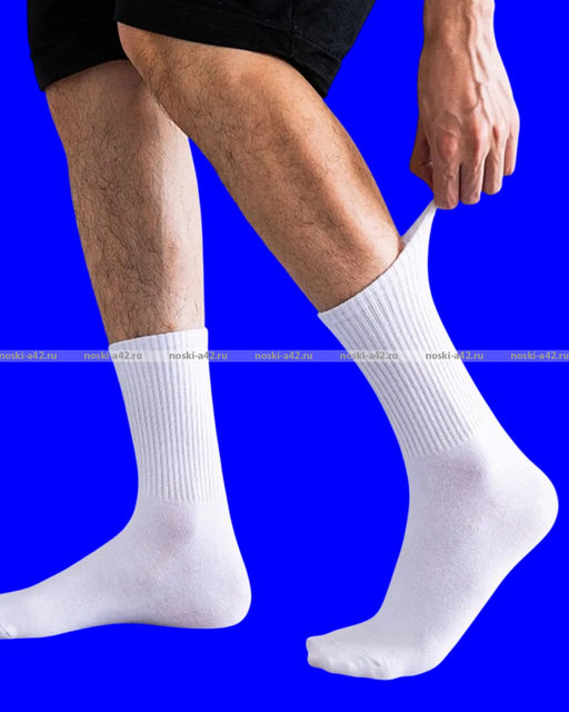 Цена за 3 пар. 3 ПАРЫ - Байвей высокие белые носки с высокой резинкой арт. 1209