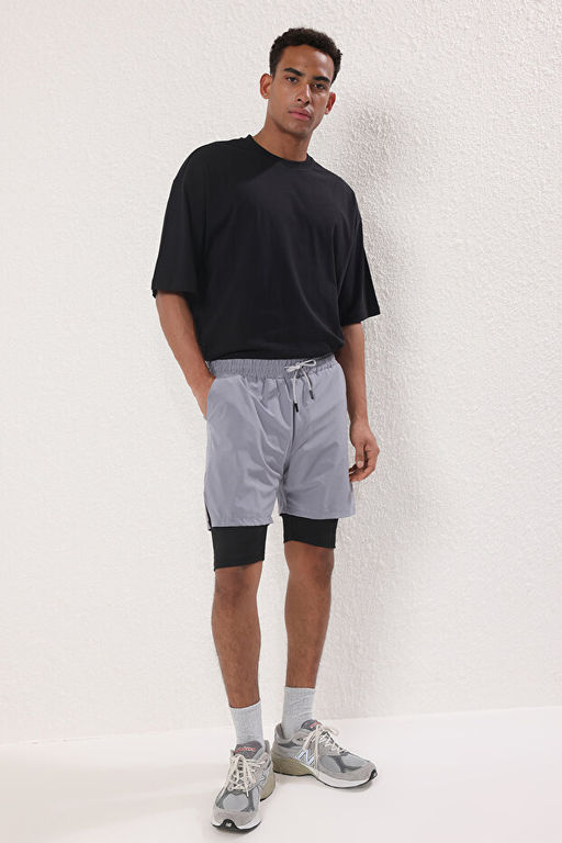 Gri Running H_zl_ Kuruma Micropoly Antrenman Fitness Taytl_ Outdoor _ort TMNSS25SR00060 - Trendyolmilla фото 2