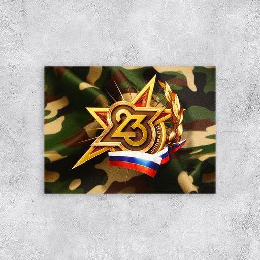 Цена за 20 шт. Открытка поздравительная Звезда, 23 февраля, 8 х 6 см - Дарите счастье фото 2