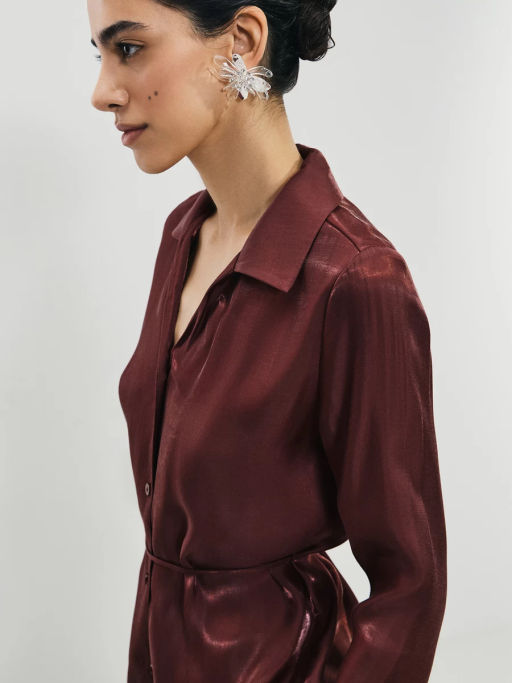 Блузка из вискозы с тонким поясом / Zarina