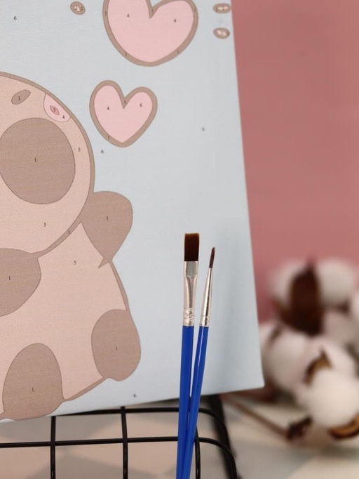 Картина по номерам на подрамнике Draw Me! Capybara in love, (20*20 см)