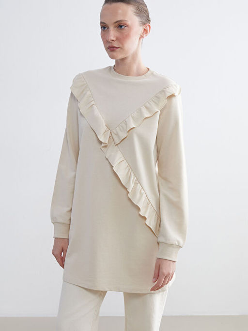 Bisiklet Yaka F?rf?rl? Kad?n Sweatshirt Tunik