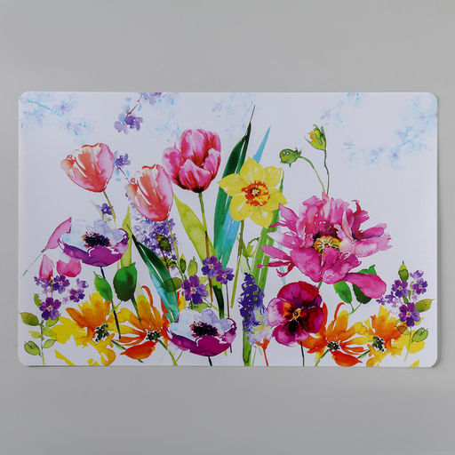 Цена за 12 шт. Салфетка сервировочная на стол Цветы акварель, 4227 см - Simaland фото 2