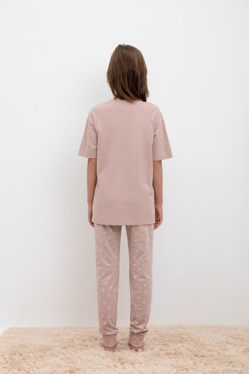 Crockid _ КБ 2817/кофейный,воздушные сердечки пижама для дев