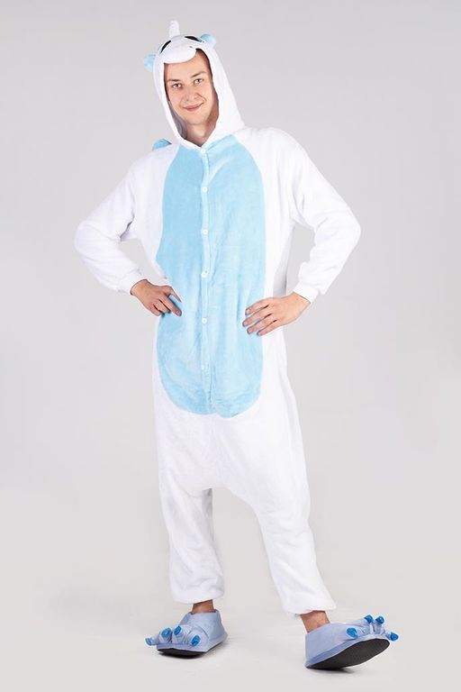 Пижама кигуруми голубой Единорог с крыльями
