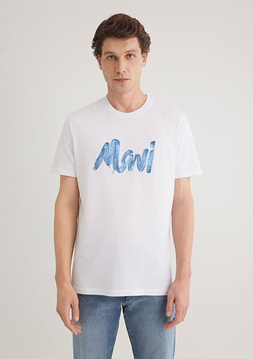 Mavi Logo Bask?l? Beyaz Tisort  фото 4