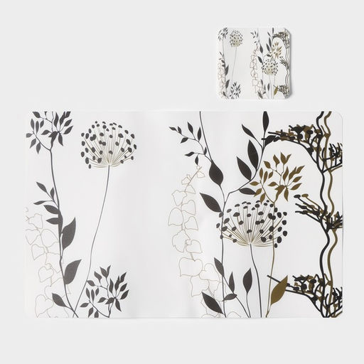 Набор салфеток сервировочных Доляна Укроп, 6+6 шт (2843, 9,59,5 см), цвет белый  фото 3