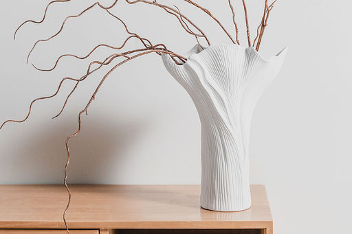 Ваза для цветов, 34 см, декоративная, фарфор P, белая, матовая, Факел, Diana - Home & Style фото 4