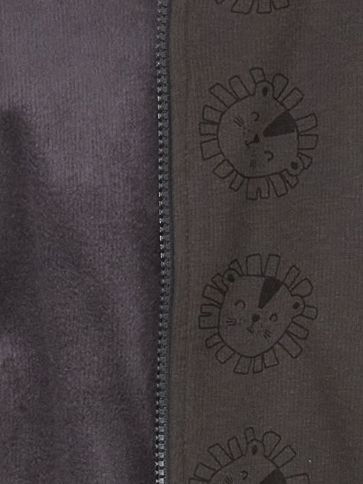 Kap??onlu Uzun Kollu Bask?l? Erkek Bebek Fermuarl? Sweatshirt - Waikiki фото 3