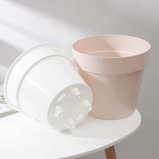 Кашпо для цветов со вставкой Plast-Avenue «Порто», 6 л, пластик, жемчужный