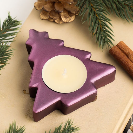 Подсвечник на 1 свечу Ёлочка, 2.5?9 см, серебро