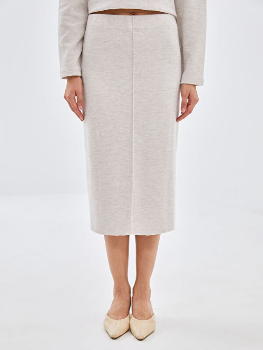 Beli Lastikli Dar Fit Kad?n Triko Etek