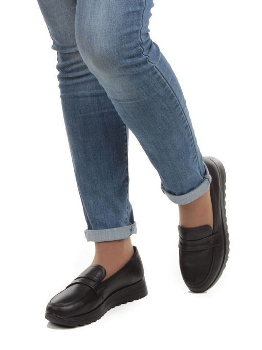 03-5309 BLACK Полуботинки женские (натуральная кожа)