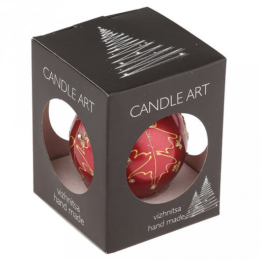 Елочная игрушка шар стеклянная д8см, зеркально-красный, ручная художественная роспись, подарочная упаковка (Россия) - Домашняя мода фото 7